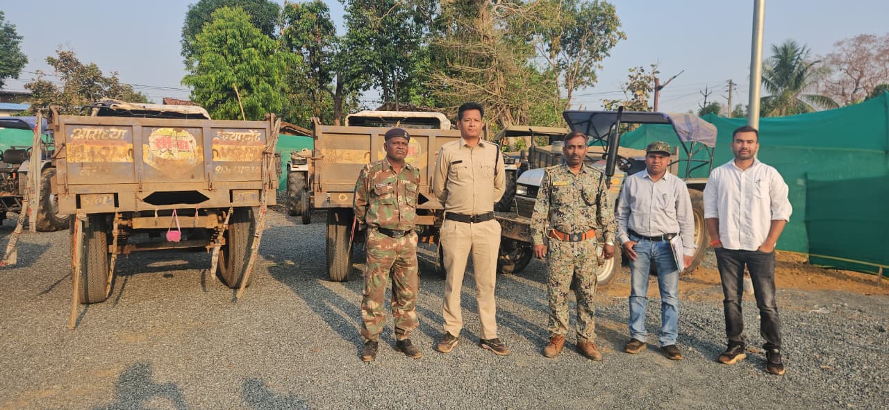 लांजी में अवैध रेत खनन पर बड़ी कार्यवाही, तीन ट्रैक्टर जब्त